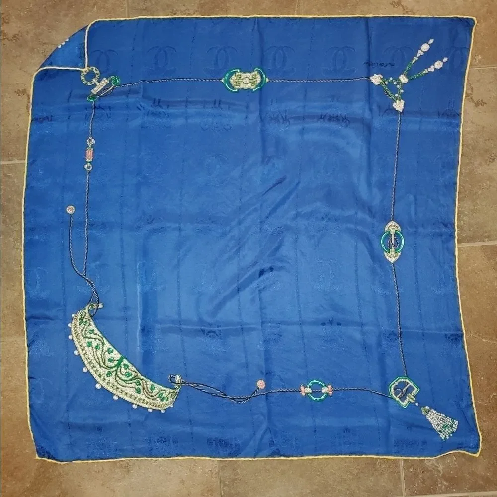 Must De Cartier vintage Jewelled Silk Scarf